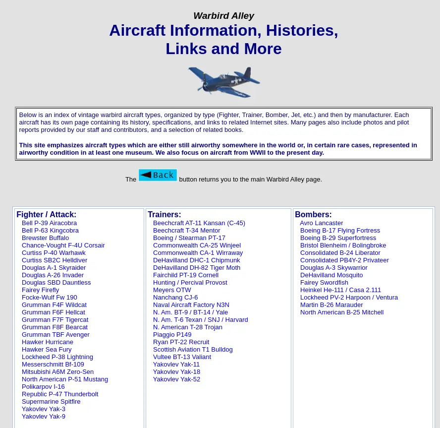 Web directorio de aviones