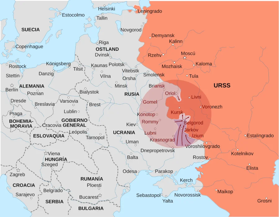 Batalla de Kursk mapa